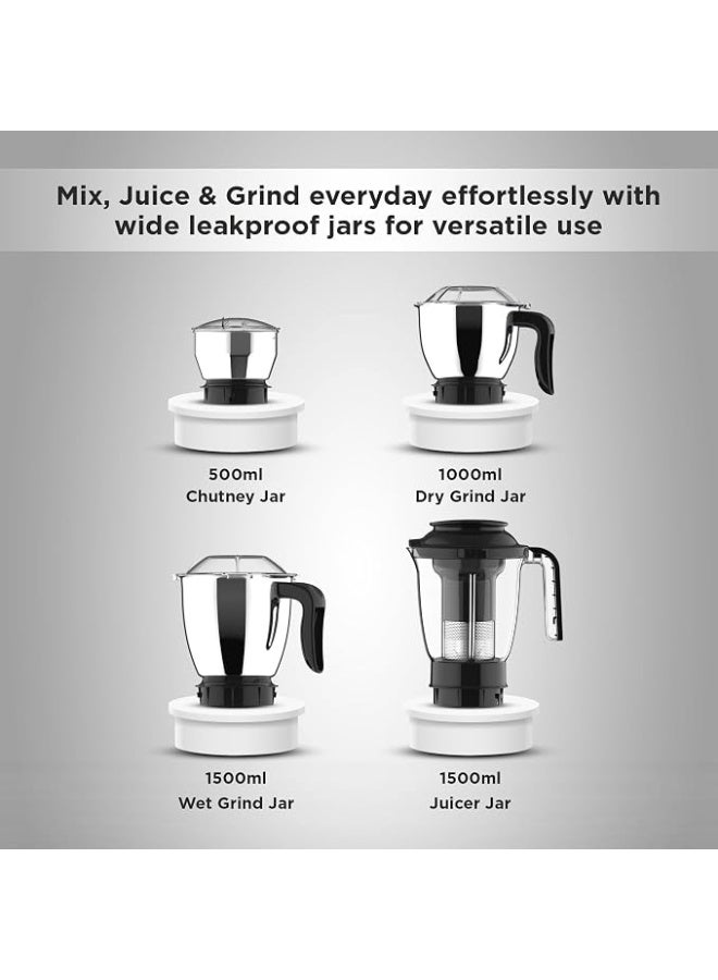 Butterfly Nexo 750W Mixer Grinder Food Processor with 6 Jars | Kneading, Chopping, Slicing, Grinding, Mincing, Grating, Juicing & Spice grinding | Evion-GT Motor with FPSS Technology | Ink Blue - Image 3
