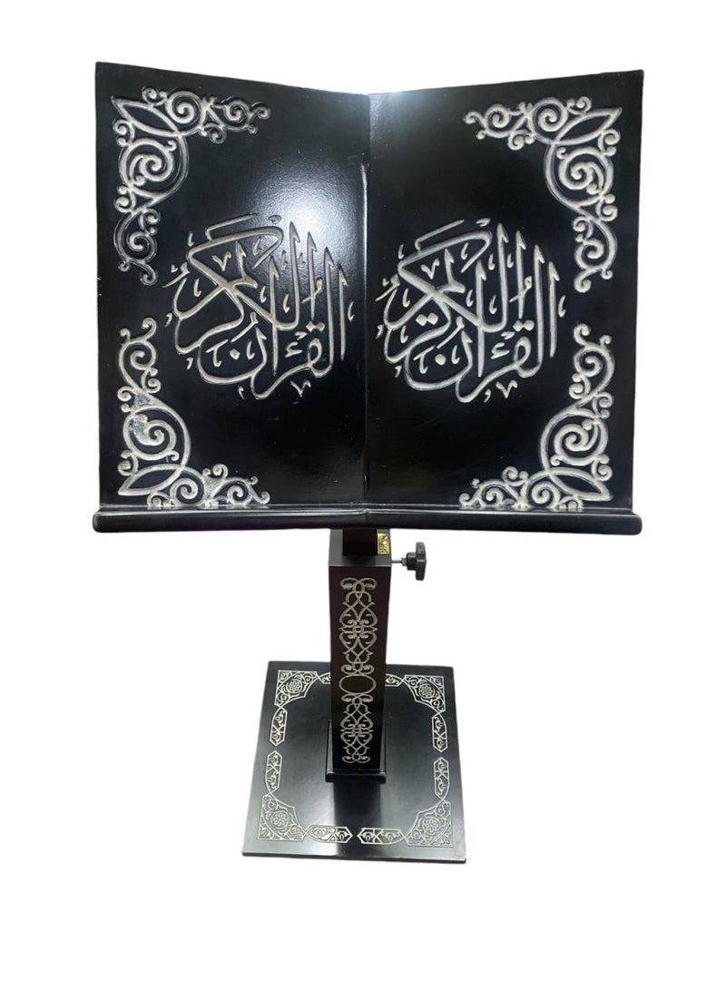 حامل مصحف خشبى كبير الحجم تصميم عصري لون اسود  - Image 3