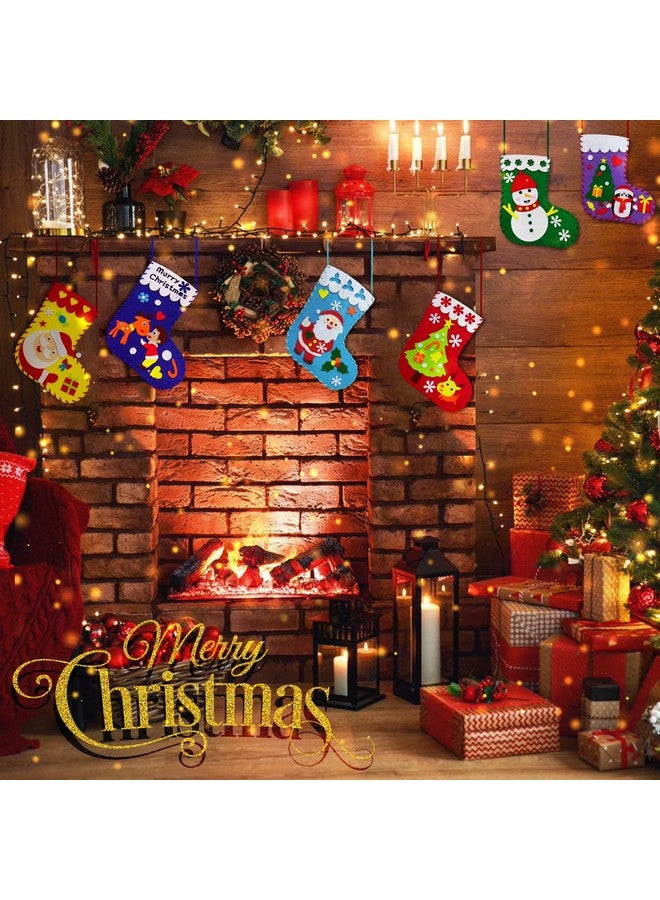 glahorse GLAHORSE 10PCS Santa Sewing Sock Kit with Christmas Felt DIY Handmade Christmas Felt Stockings Merry Christmas Decorations, Christmas Party Handmade DIY Craft Supplies can Hold Candy Snacks Bag - Image 4