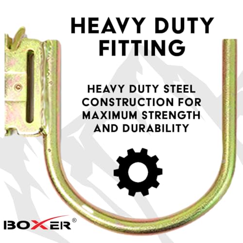 BoxerTool (10 Pack) Heavy Duty XL J Hook E Track - Yellow Chrome Steel, Scratch Resistant - Large J Hook Fitting Tie Down for Trucks, Trailers, Vans. E Track Accessory - Image 3