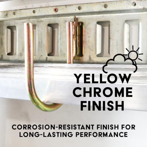 BoxerTool (10 Pack) Heavy Duty XL J Hook E Track - Yellow Chrome Steel, Scratch Resistant - Large J Hook Fitting Tie Down for Trucks, Trailers, Vans. E Track Accessory - Image 5