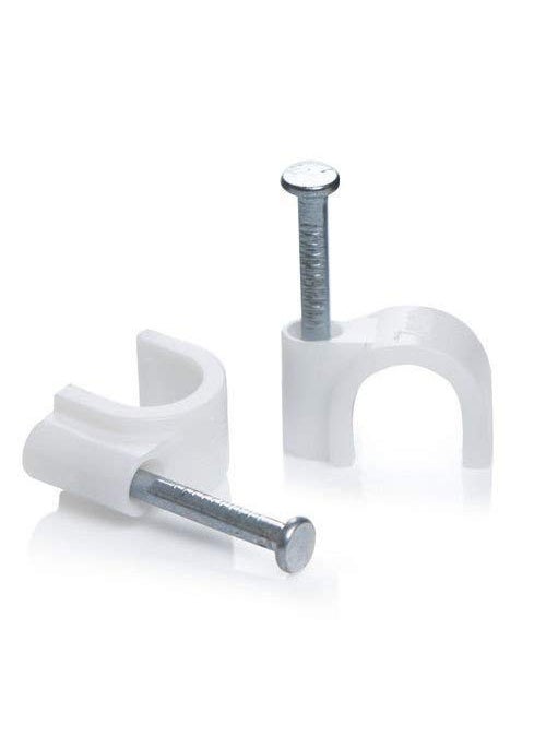 CARE 'N' TOUCH CARE N TOUCH PVC Wire Fastener Circle Cable Clips with Metal Nails for Cable Management Cord Organizer White Pack of 100 18 mm  - Image 4