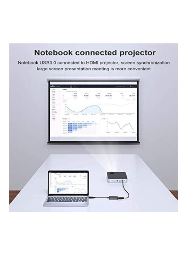 TIGER USB to HDMI Adapter – USB 3.0/2.0 to HDMI Video Graphics Converter with Audio Support – Full HD 1080P Display Adapter Cable for PC, Laptop, HDTV, Monitor, Projector – Compatible with Windows XP/7/8/8.1/10 (Mac OS Not Supported) - Image 4