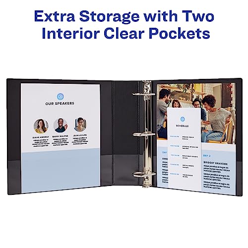 Avery Economy Showcase View 3 Ring Binder, 2 Inch Slant Rings, 1 Black Binder (19700) - Image 5