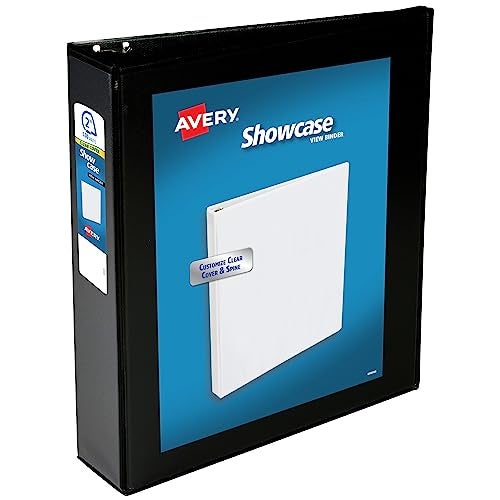 Avery Economy Showcase View 3 Ring Binder, 2 Inch Slant Rings, 1 Black Binder (19700) - Image 1