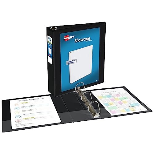 Avery Economy Showcase View 3 Ring Binder, 2 Inch Slant Rings, 1 Black Binder (19700) - Image 2