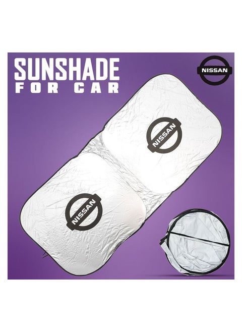 NISSAN Car Windshield Sunshade, Car Sun Shade UV Rays and Heat Protector Sun Visor Foldable Keep Your Vehicle Cool Blocks UV Rays