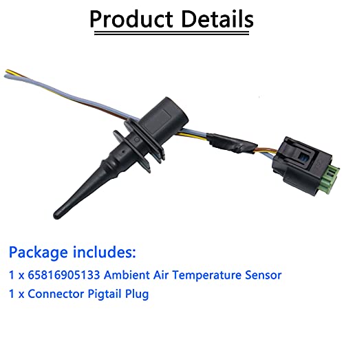 KEJSTED Outside Ambient Air Temperature Sensor & Connector Pigtail Plug 65816905133 65816905050 Compatible with BMW 128i 323i 325i 328i 330Ci 528i 530i 550i M3 M5 M6 X3 X5 X6 Z4 Z8 Mini Cooper - Image 3