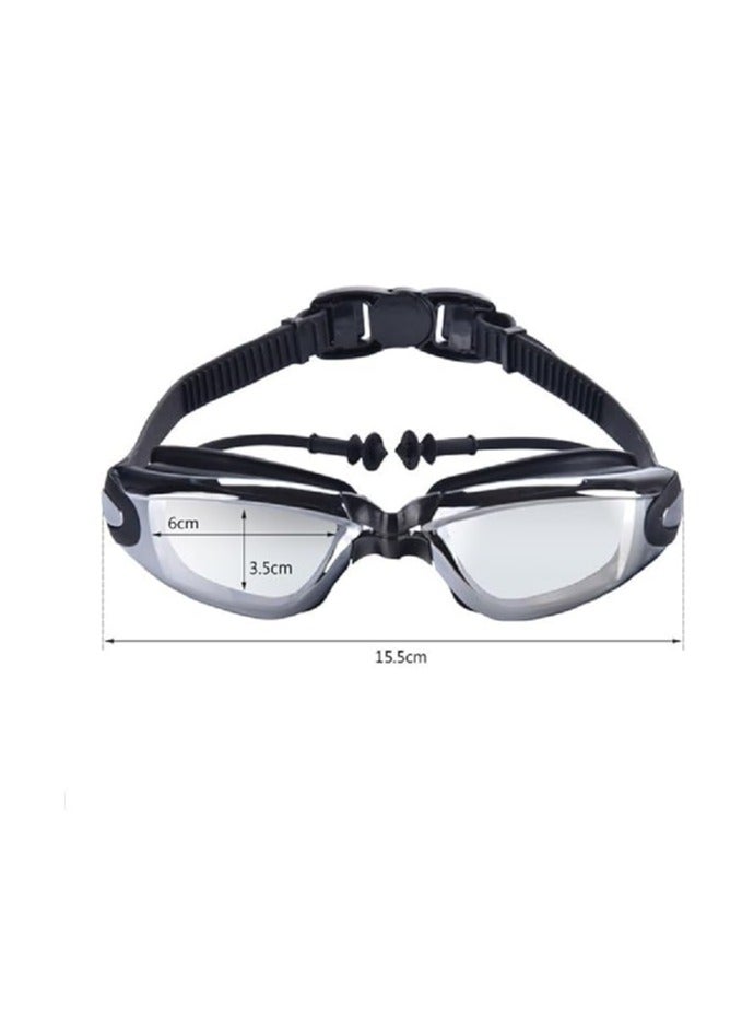Generic Swim Goggles, Swimming Pool Glasses Strap Clear Lens for Adult Men Women Kids Youth No Leaking Anti Fog Safety UV Protection Waterproof (Black) - Image 3