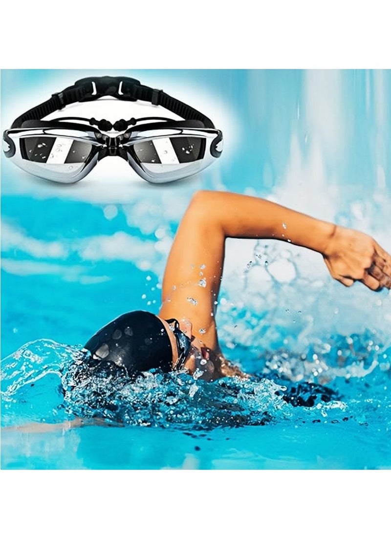 Generic Swim Goggles, Swimming Pool Glasses Strap Clear Lens for Adult Men Women Kids Youth No Leaking Anti Fog Safety UV Protection Waterproof (Black) - Image 5