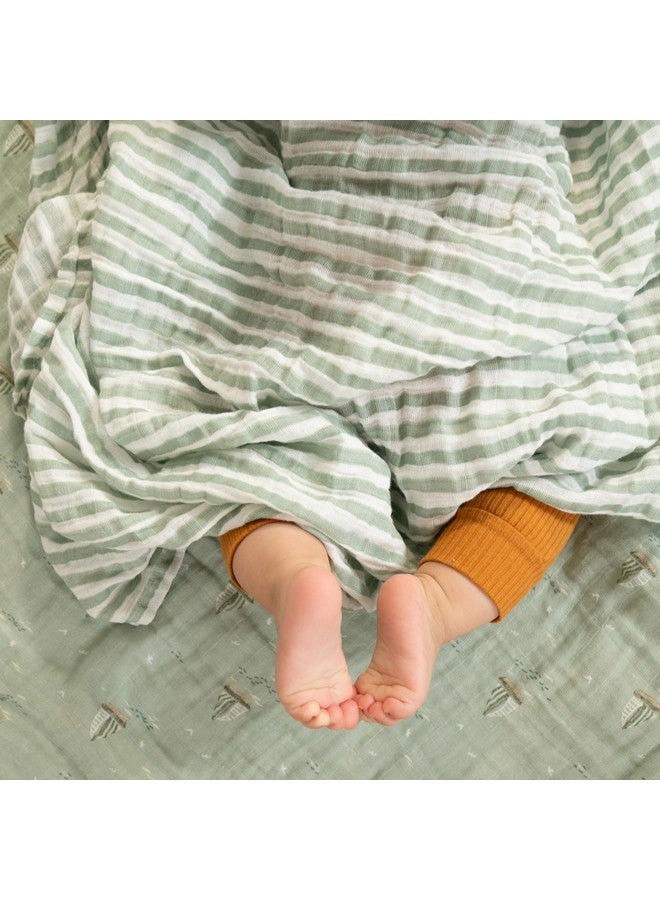 aden + anais Boutique 100% Organic Cotton Muslin Swaddle, Breathable Baby Blanket, Ideal for Boys, Girls, Newborns, Babies & Infants, Receiving Blanket, Soft and Lightweight Wrap, 2 Pack, Sailing Seas - Image 2
