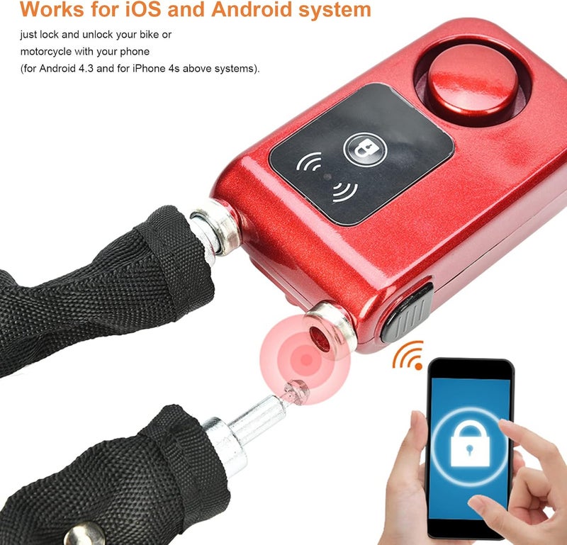 comfrt Bluetooth Chain Lock, Smart Waterproof Anti-Theft Bicycle Chain Lock with App Control iOS/Android for Bike Motorcycle and Gate - Image 2