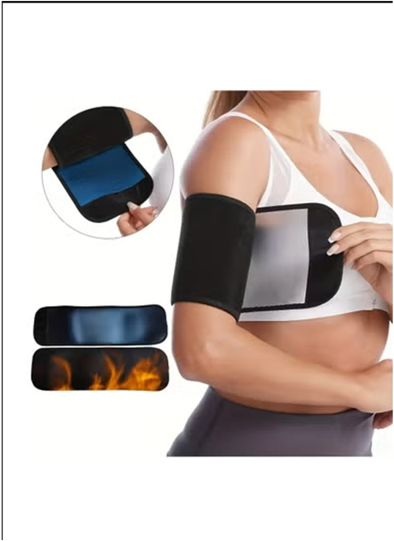 Generic 1 Pair Blue Color Arm Trimmers Sauna Sweat Arm Shaper Bands Adjustable Arm Trainer Weight Loss Toner Sleeves For Sports Workout Fitness  - Image 1
