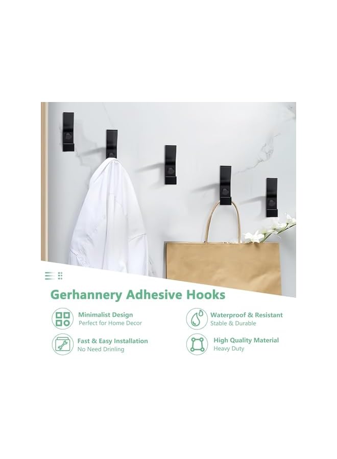 promass 5 Pack Coat Hooks for Hanging, Heavy Duty Hat and Coat Hanger with Fixing Screws, Dual Wall-Mounted Hooks for Clothes, Robes, Towels, Ideal for Door, Bathroom, Bedroom (Black) - Image 3