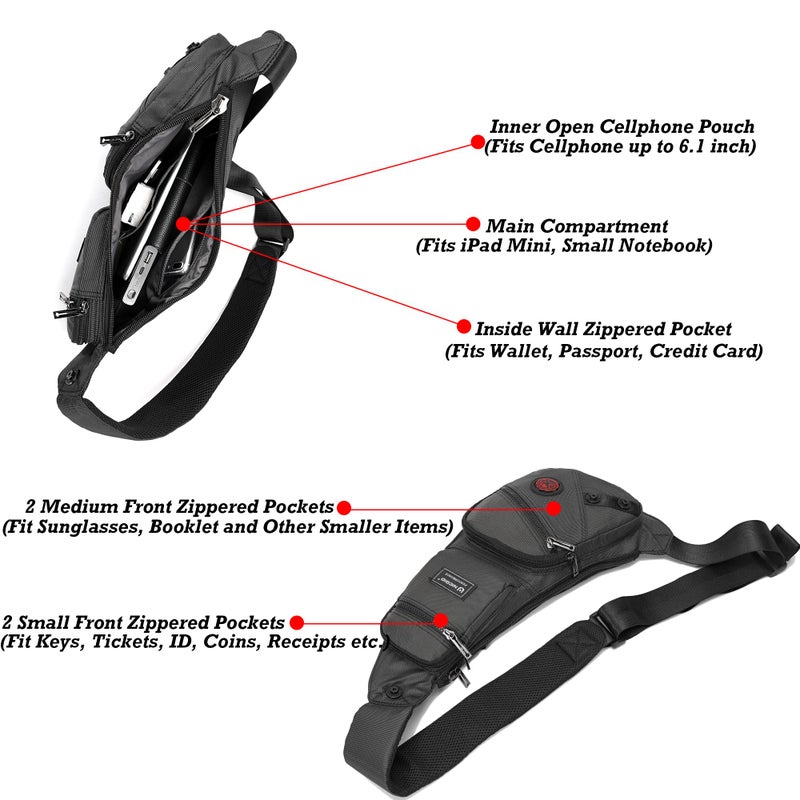 NICGID Sling Bag Chest Shoulder Backpack Crossbody Bags Casual Daypack for Men Women - Image 5