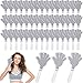 Junkin 48 Pcs Hand Clappers Bulk 7 5 x 3 5 Inches Noise Makers Party Favors Clapping Noise Maker Clacker for Birthdays Game Prizes Rewards Football Sporting Events Cheers Supplies SilverWhite - Image 2