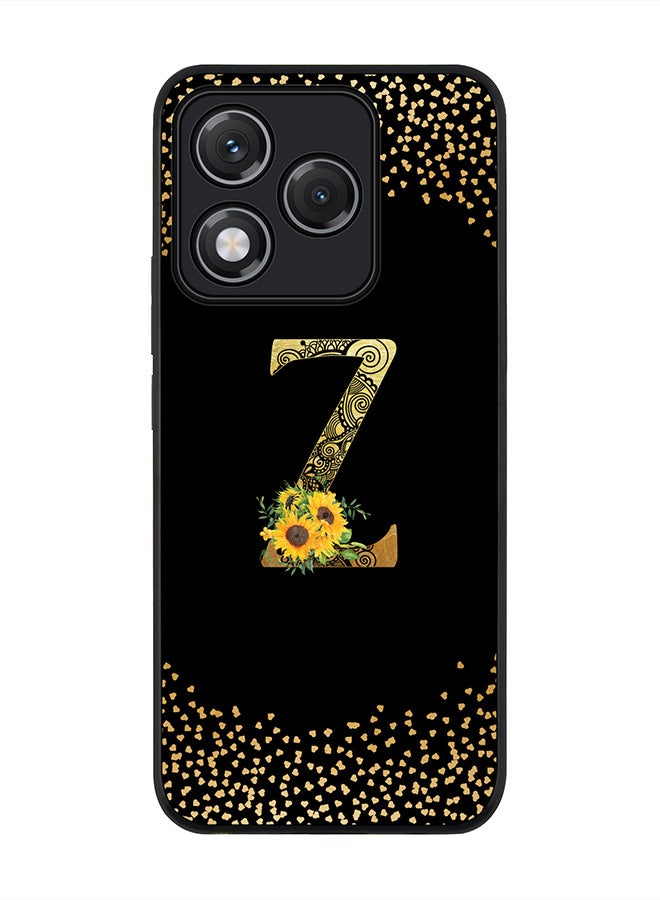 Stylizedd For Honor 400 Lite Case,Slim fit Camera Protection, Shockproof Thin Phone cover  - Custom Floral Monogram - Z ( Black )