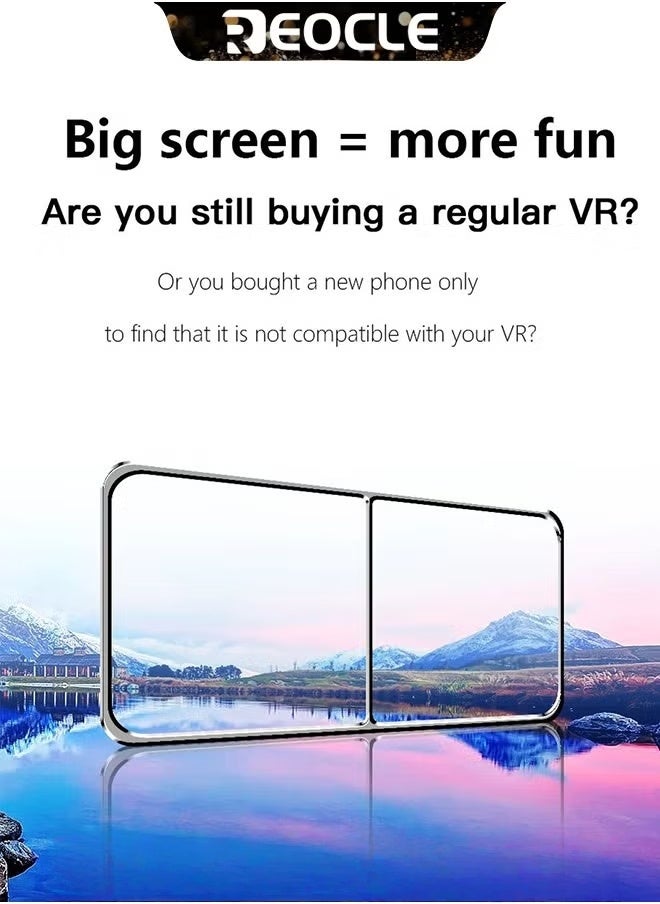 REOCLE VR Headset Glasses HD 3D VR Glasses Virtual Reality Headset for TV & Phone Movies & Education & Video Games Compatible 5-7 inch  - Image 4