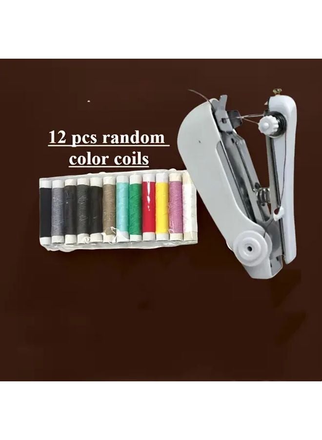 14pcs Sewing Kit With 12 Threads Needle Threader Portable Mini Sewing Machine Handheld Manual - Image 1