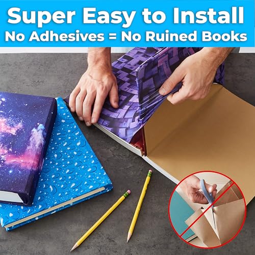Book Sox Stretchable Book Cover: Jumbo 6 Color Value Pack. Fits Most Hardcover Textbooks up to 9" x 11". Adhesive-Free, Nylon Fabric School Book Protector. Easy to Put On. Washable & Reusable Jacket. - Image 4