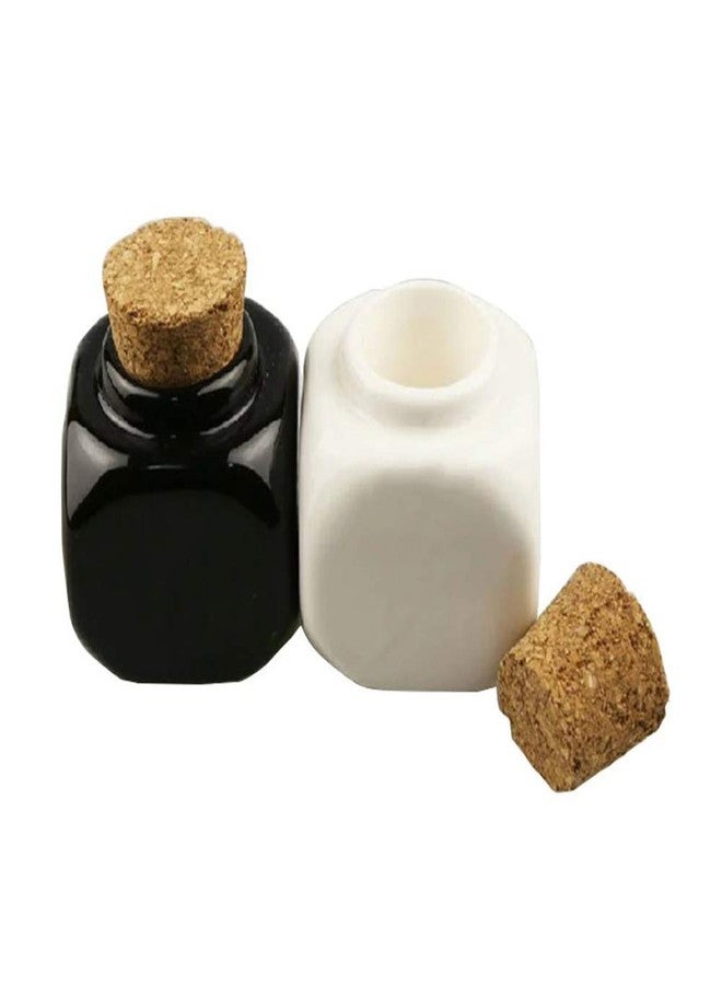 ConStore Porcelain Material Nail Art Acrylic Glass Dappen Dish Powder Liquid Bowl Holder Container With Soft Wooden Lid Nail Art Accessories (black&white) - Image 2