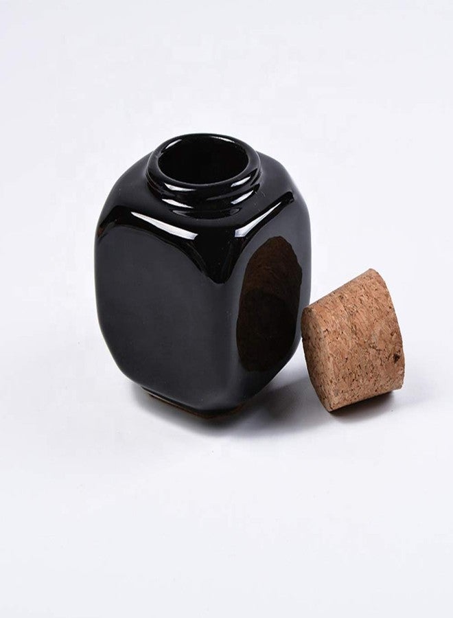 ConStore Porcelain Material Nail Art Acrylic Glass Dappen Dish Powder Liquid Bowl Holder Container With Soft Wooden Lid Nail Art Accessories (black&white) - Image 4