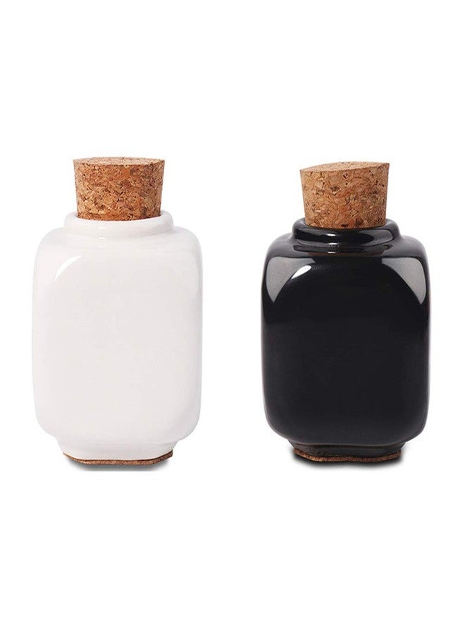 ConStore Porcelain Material Nail Art Acrylic Glass Dappen Dish Powder Liquid Bowl Holder Container With Soft Wooden Lid Nail Art Accessories (black&white) - Image 5