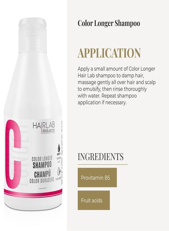 Salerm - Shampoo for Colored, Bleached, or Gray Hair - Color Longer Hair Lab Shampoo - 300 ml - With Provitamin B5 and Vitamins A and E - Seals and Maintains Color - Sulfate-Free and Paraben-Free - Image 4