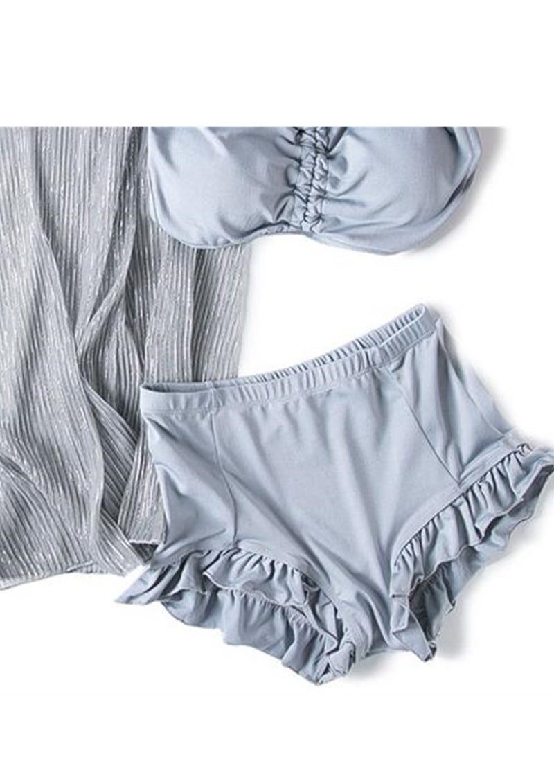 نادانباو 3pcs New outdoor slimming split long-sleeved cover-up beach swimsuit suit - Image 2