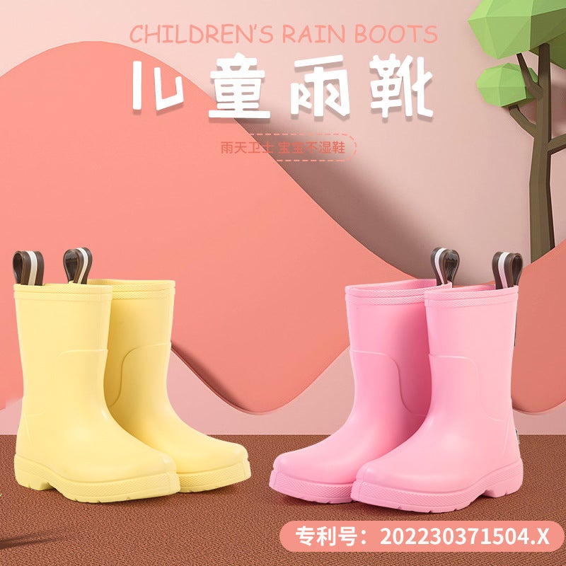 Rubber And Plastic Kidsren'S Rain Boots Exported From Japan Lightweight Kindergarten Kidsren'S Water Shoes Non-Slip Rain Boots For Boys And Girls - Image 2