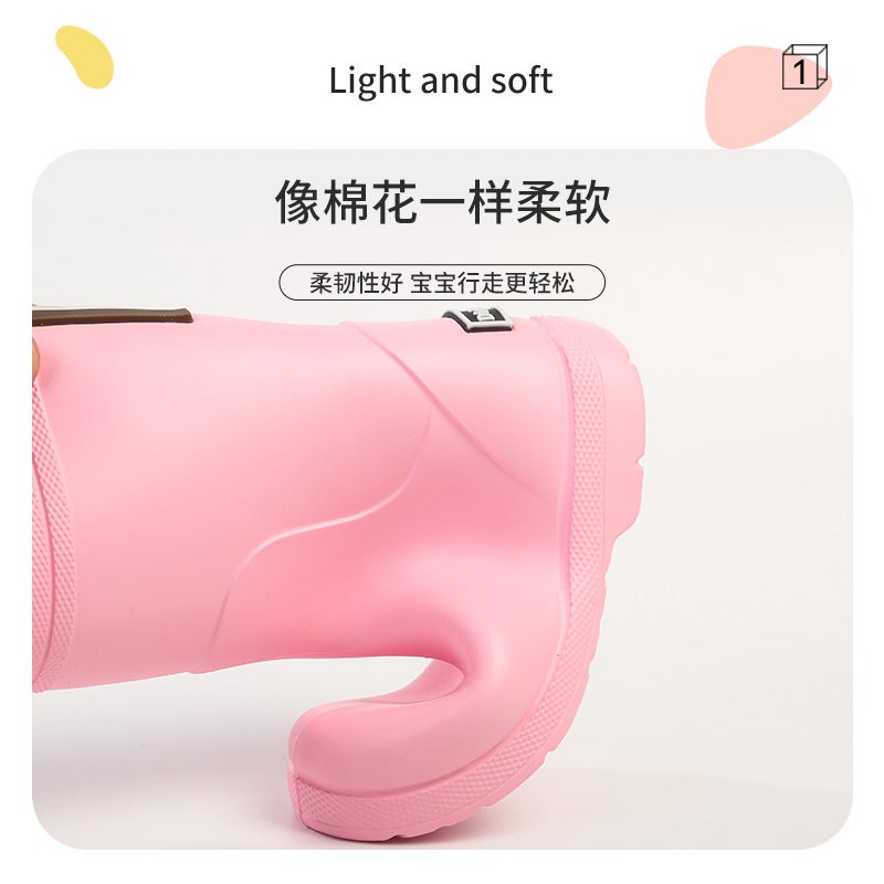 Rubber And Plastic Kidsren'S Rain Boots Exported From Japan Lightweight Kindergarten Kidsren'S Water Shoes Non-Slip Rain Boots For Boys And Girls - Image 3