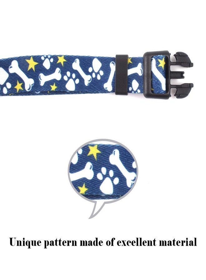 QQPETS Adjustable Soft Dog Collar: Print Flower Pink Multicolor Cute Patterns for XS Small Medium Large Pet Girl Boy Puppy Walking Running Training (M, Bone) - Image 3