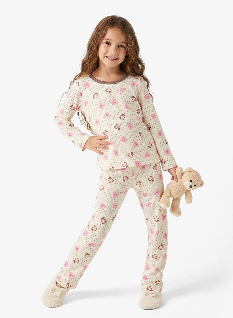 Pinata Cute Bear Printed Long Sleeve Pyjamas - Image 1