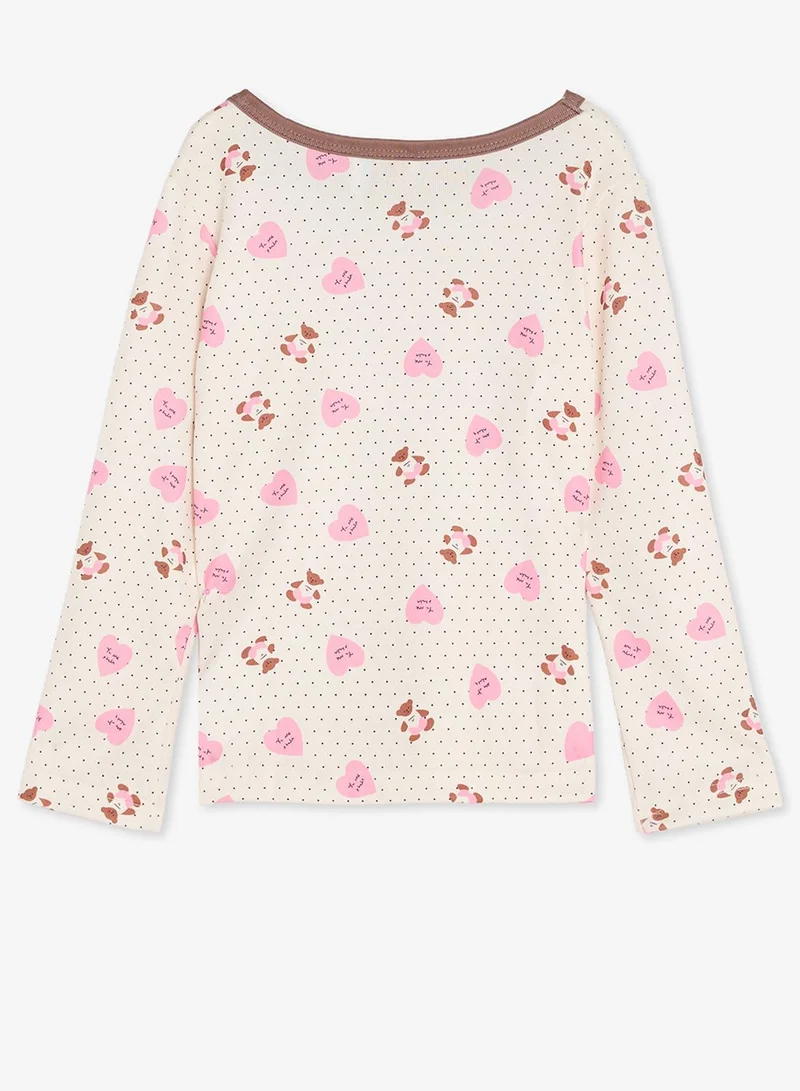 Pinata  Cute Bear Printed Long Sleeve Pyjamas for Women | Best Price UAE