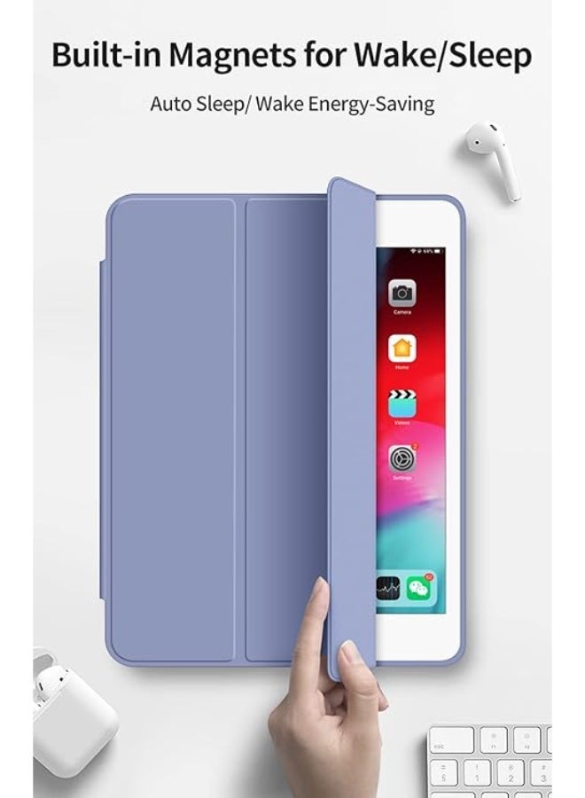 Case for iPad 9.7 Inch 2018/2017 (6th and 5th Generation) with Pencil Holder, iPad Air 1 /Air 2 Case Cover Slim Flexible Protective Back Case Transparent (Lavender) - Image 2
