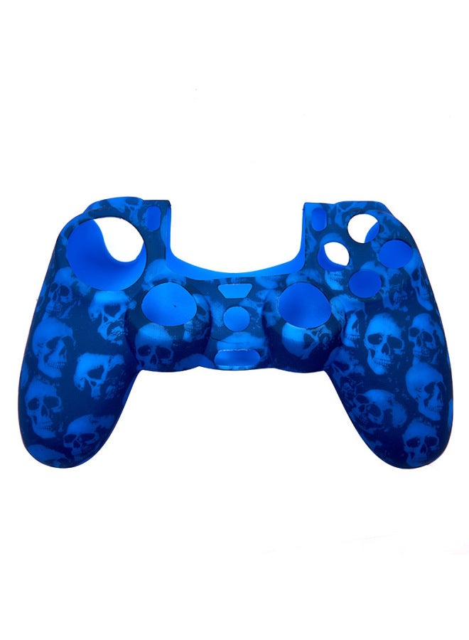 Spot Shenzhen Price PS4 Game Console Handle Non-slip Silicone Cover Skull Watermark Suit Protection Cover-Product Color:Blue  - Image 1
