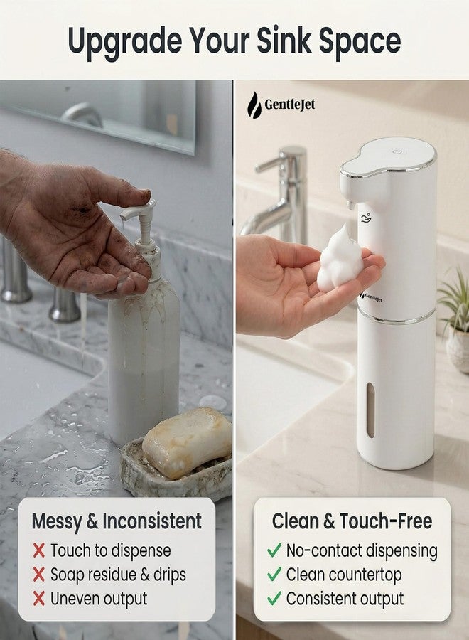 GentleJet JetFoam Automatic Foam Soap Dispenser - Touchless Sensor, USB-C Rechargeable, Adjustable Output, IPX5 Waterproof, 300 ml, Bathroom & Kitchen Countertop - Image 3