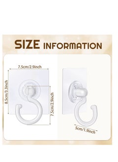 Excefore Adhesive Ceiling Hooks, 9 Pcs Reusable Wall Heavy Duty Hooks, White Plastic Heavy Duty Adhesive Ceiling Hooks, for Kitchen Bathroom Ceiling Wall Office Window  - Image 2