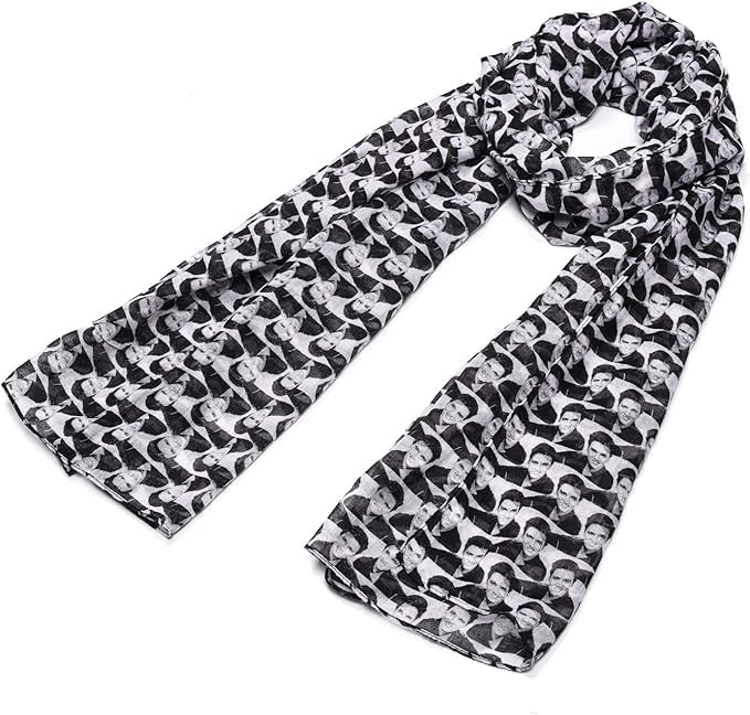 Lingso Elvis Presley's Scarf for Girl Boy Gift Fashion Men's Black Wrap scarf for Women - Image 3