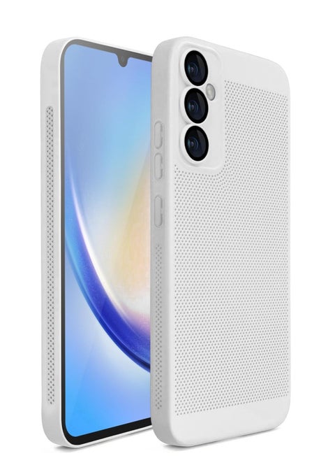 Case For Samsung Galaxy S24 FE Inch Heat Dissipation Case with Built-in Camera Lens Protector Slim Fit Breathable Cooling Anti-Fingerprint Hard PC Back Shockproof Cover