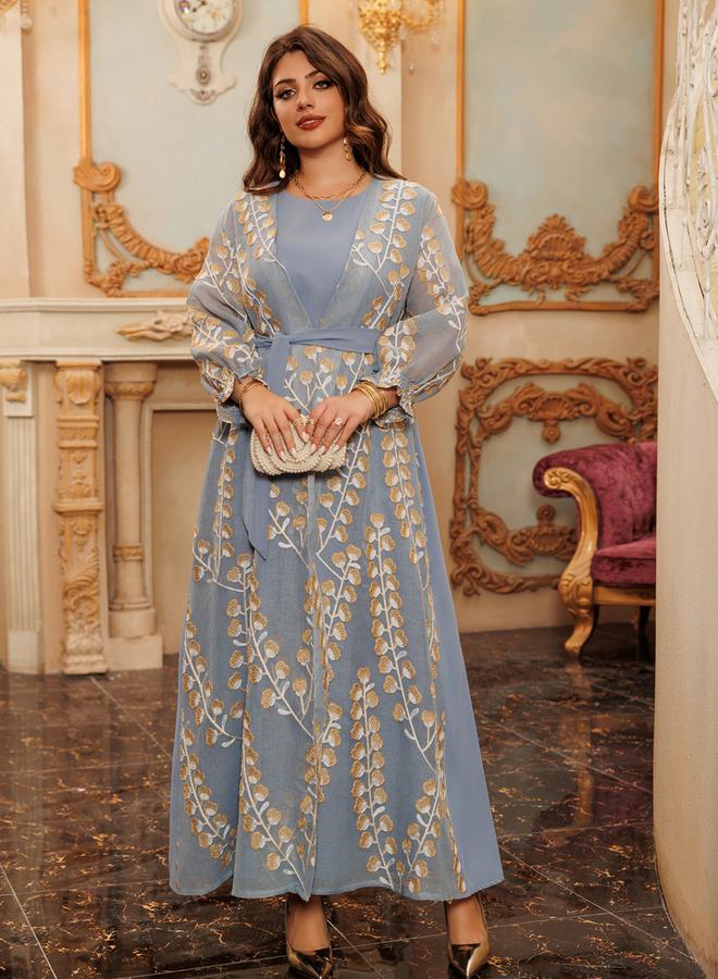 Take Two Embroidered Abaya and Dress Modest Set - Image 4