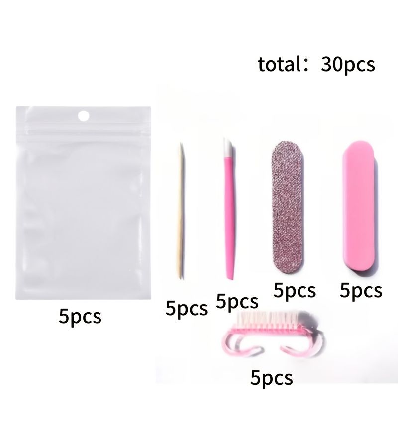 30pcs Manicure Nail File And Orange Stick Kit With Accessories - Image 1