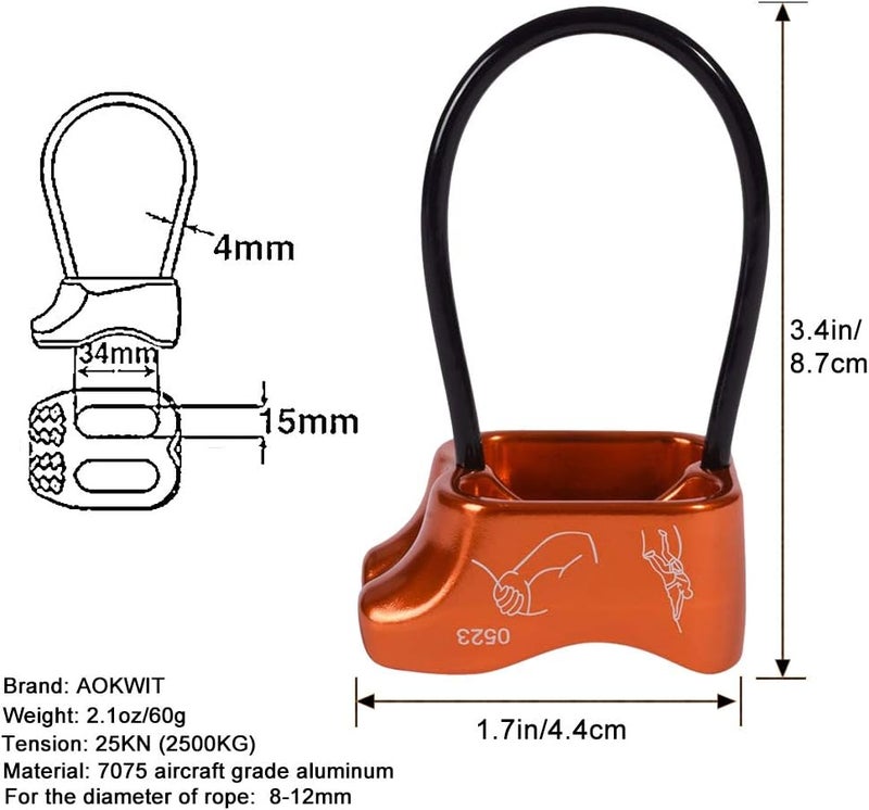 AOKWIT Professional 25KN Rappel ATC Belay Device Aluminum V-grooved Rock Climbing Belay Device Rappelling Descender Safety Equipment - Image 4