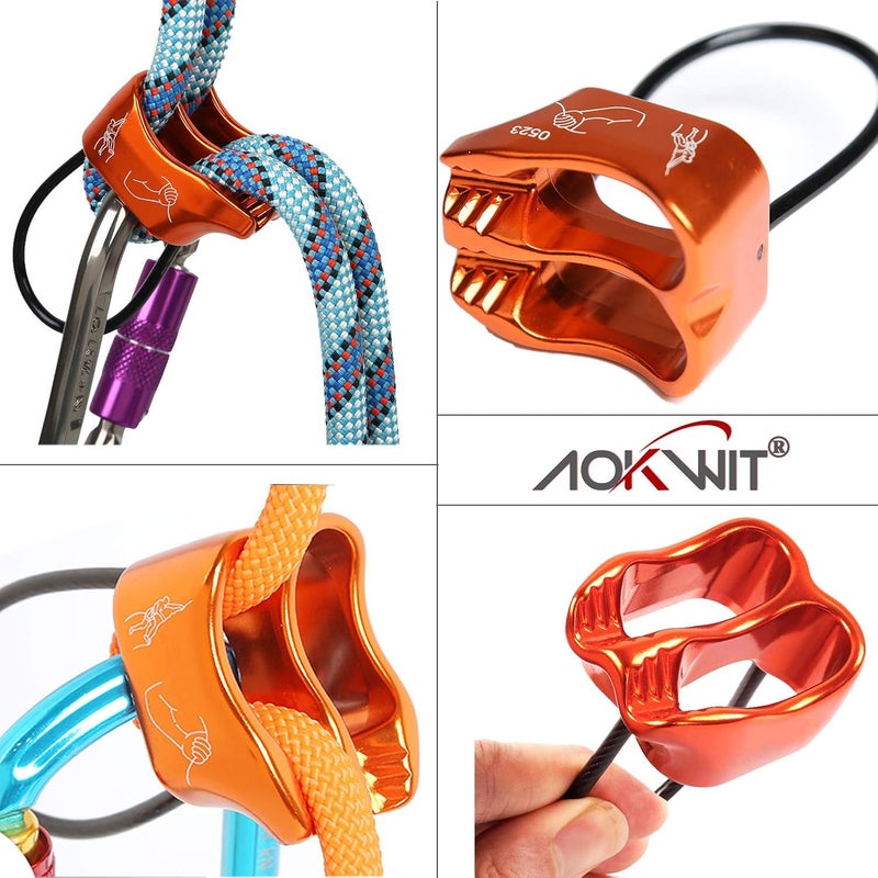 AOKWIT Professional 25KN Rappel ATC Belay Device Aluminum V-grooved Rock Climbing Belay Device Rappelling Descender Safety Equipment - Image 5