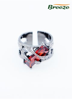 Breeze Dark Souls Original Ring Vintage Red Zirconia Open Couple Ring  - Image 1