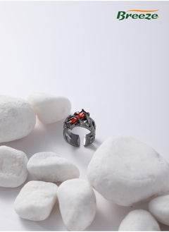 Breeze Dark Souls Original Ring Vintage Red Zirconia Open Couple Ring  - Image 3