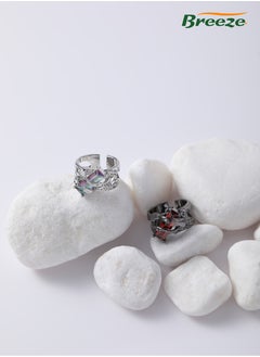 Breeze Dark Souls Original Ring Vintage Red Zirconia Open Couple Ring  - Image 4