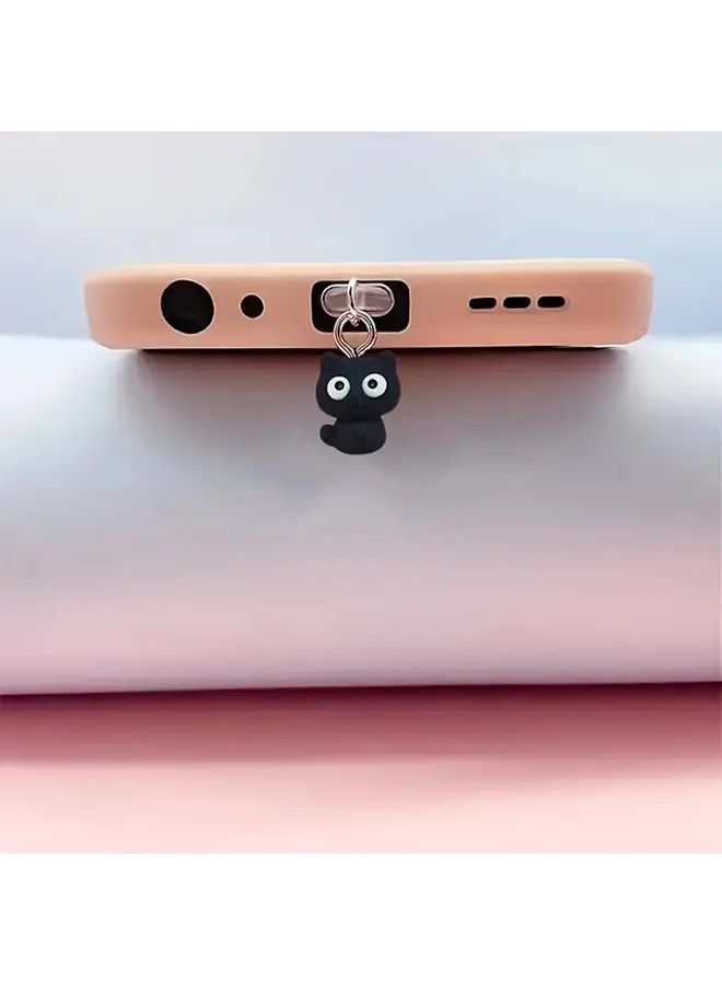 White Cat Shaped Phone Dust Plug Handmade ABS Waterproof Durable For Type C Port - Image 4