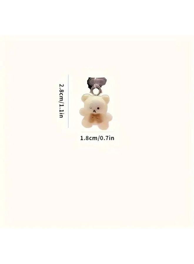 White Cat Shaped Phone Dust Plug Handmade ABS Waterproof Durable For Type C Port - Image 2