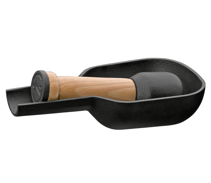 Zassenhaus مدقة وزبدية زاسنهاوس من الحديد الزهر مع فوهة صب 7 بيضاوية سوداء